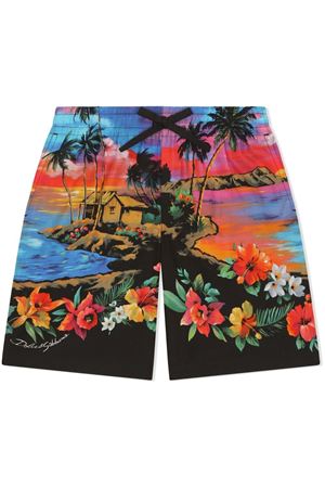 multicolor polyamide swimsuit DOLCE E GABBANA KIDS | L43Q08G7H0RKHH4JL